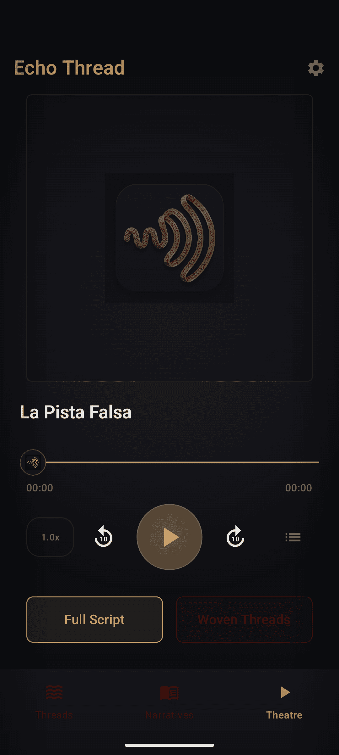 Echo Thread Dark Theatre immersive audio playback with studio-grade neural voices